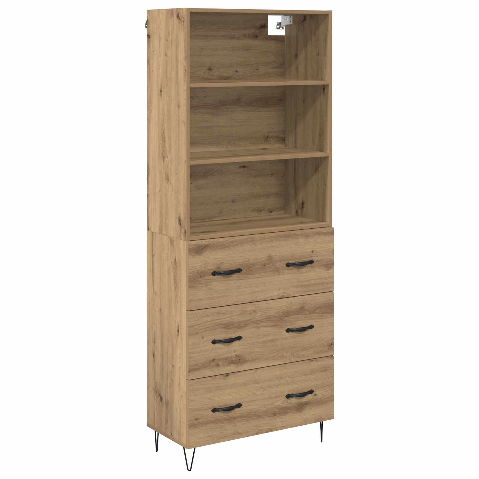 Highboard 2 stk. Artisan-Eiche 69,5 x 34 x 180 cm