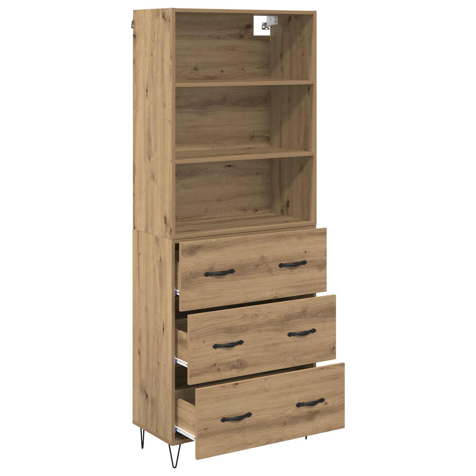 Highboard 2 stk. Artisan-Eiche 69,5 x 34 x 180 cm