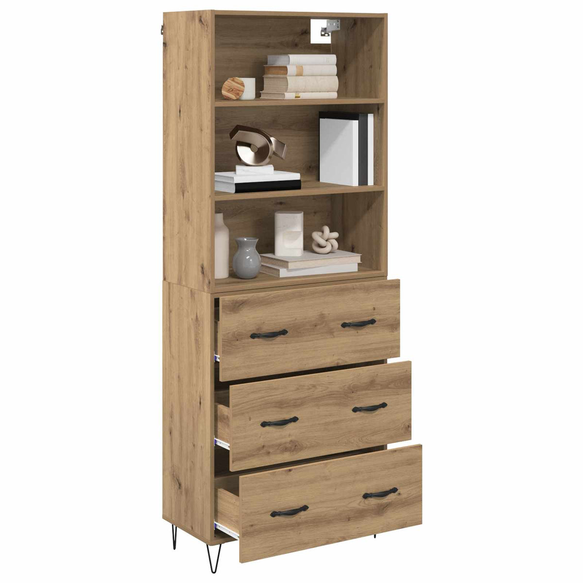Highboard 2 stk. Artisan-Eiche 69,5 x 34 x 180 cm