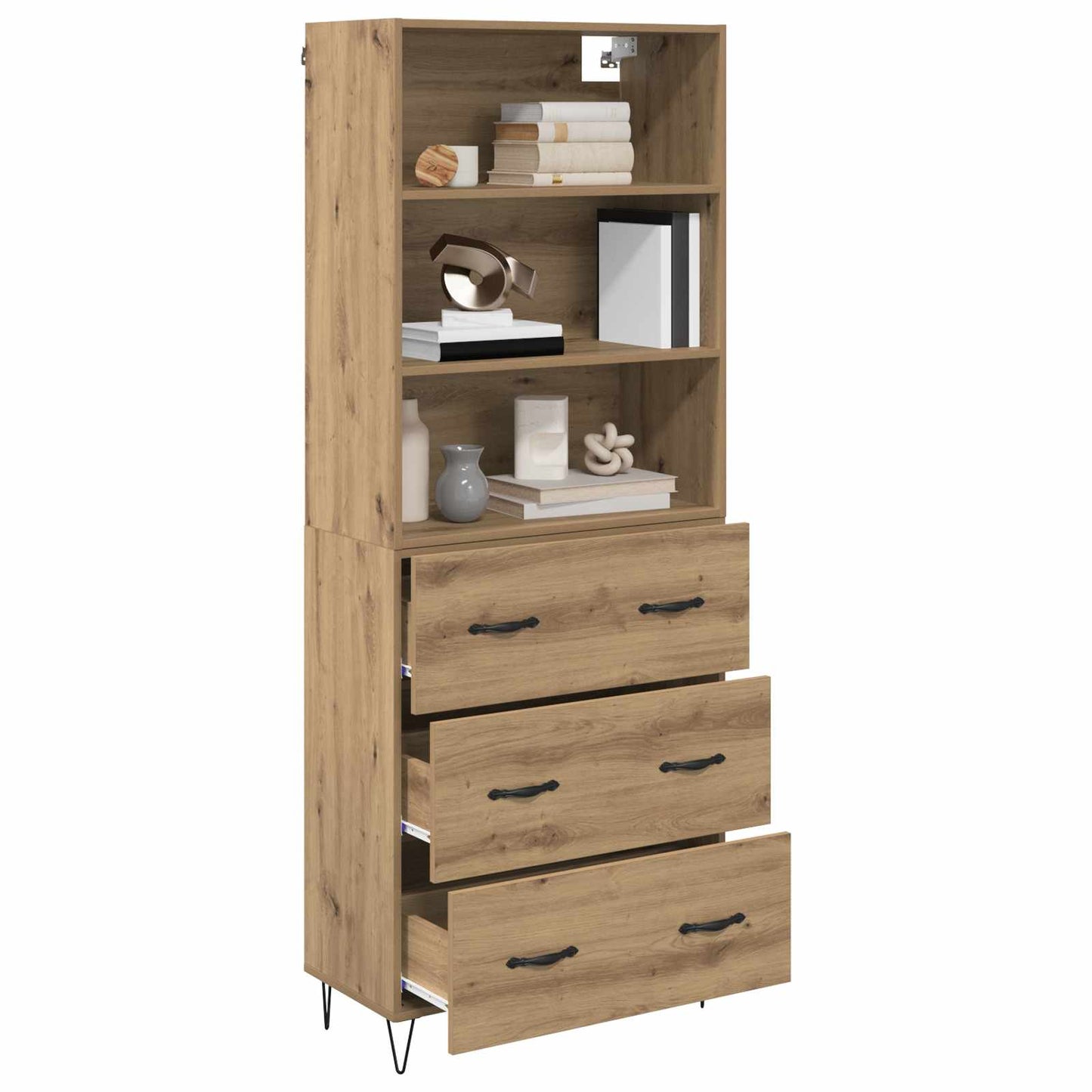 Highboard 2 stk. Artisan-Eiche 69,5 x 34 x 180 cm