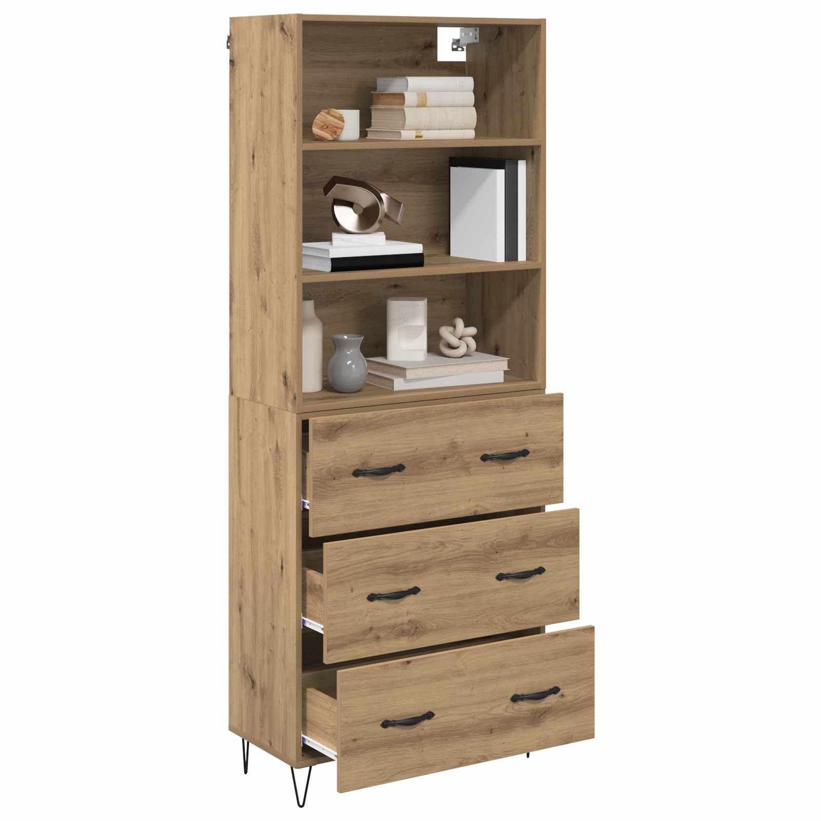 Highboard 2 stk. Artisan-Eiche 69,5 x 34 x 180 cm