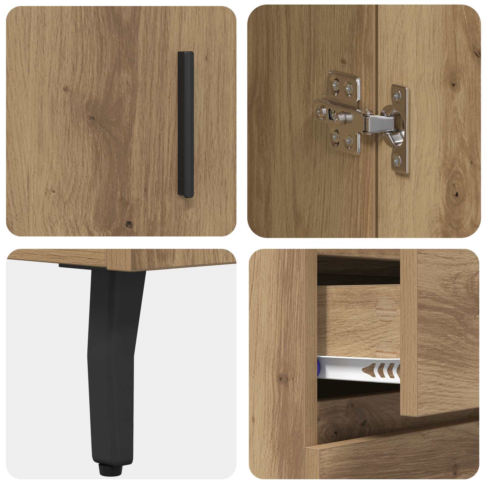 Highboard 2 pcs Artisan-Eiche 69,5 x 34 x 180 cm Holzwerkstoff
