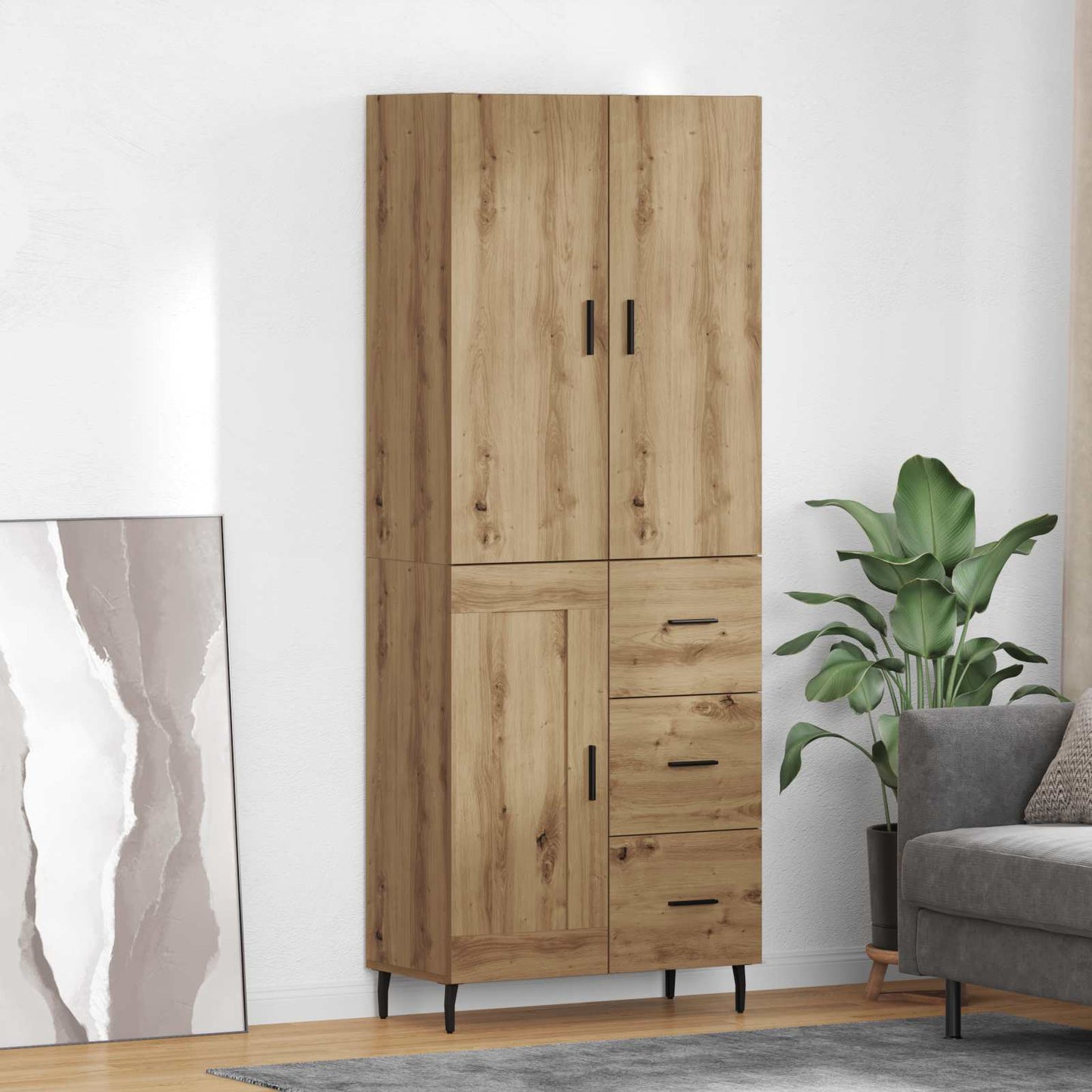 Highboard 2 pcs Artisan-Eiche 69,5 x 34 x 180 cm Holzwerkstoff