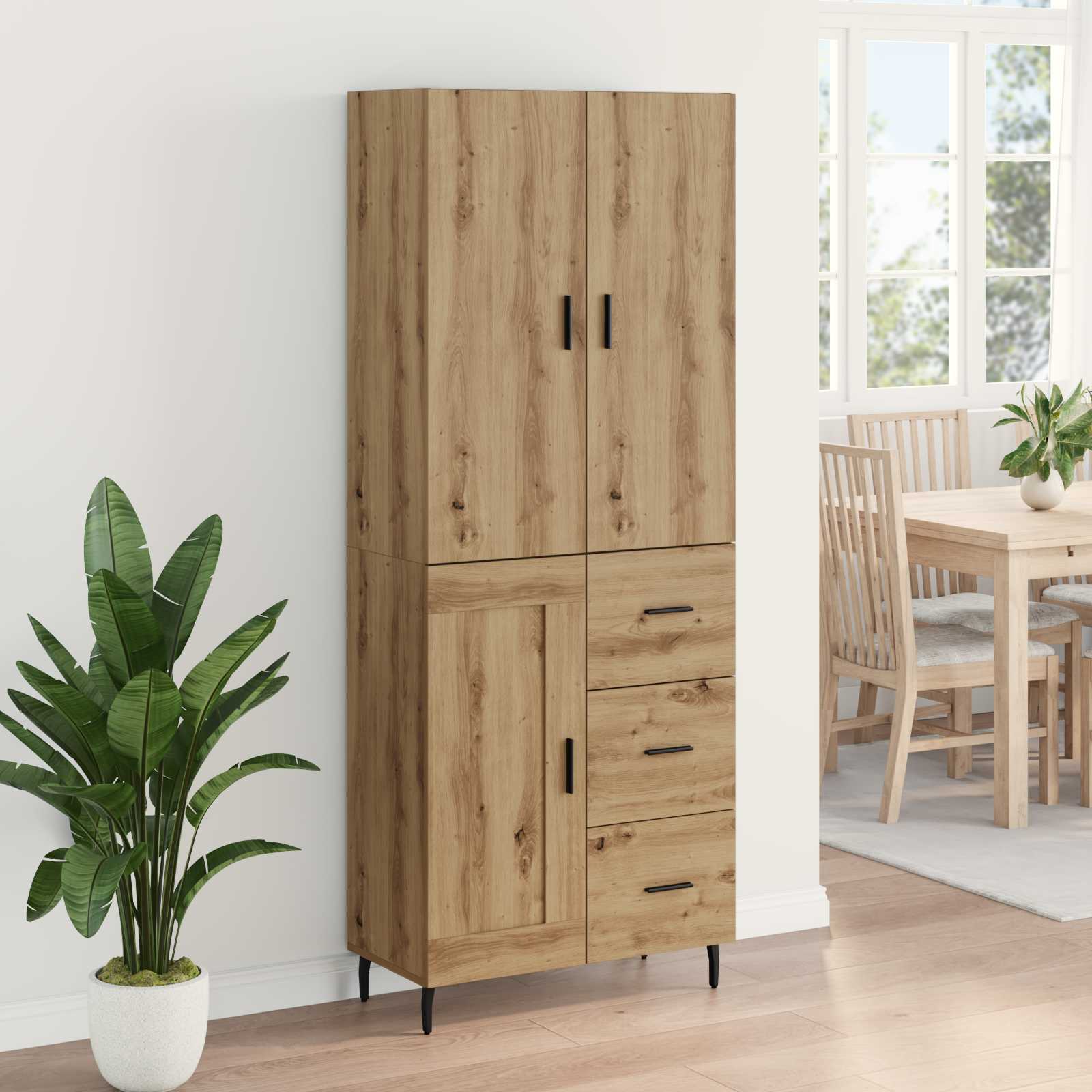 Highboard 2 pcs Artisan-Eiche 69,5 x 34 x 180 cm Holzwerkstoff