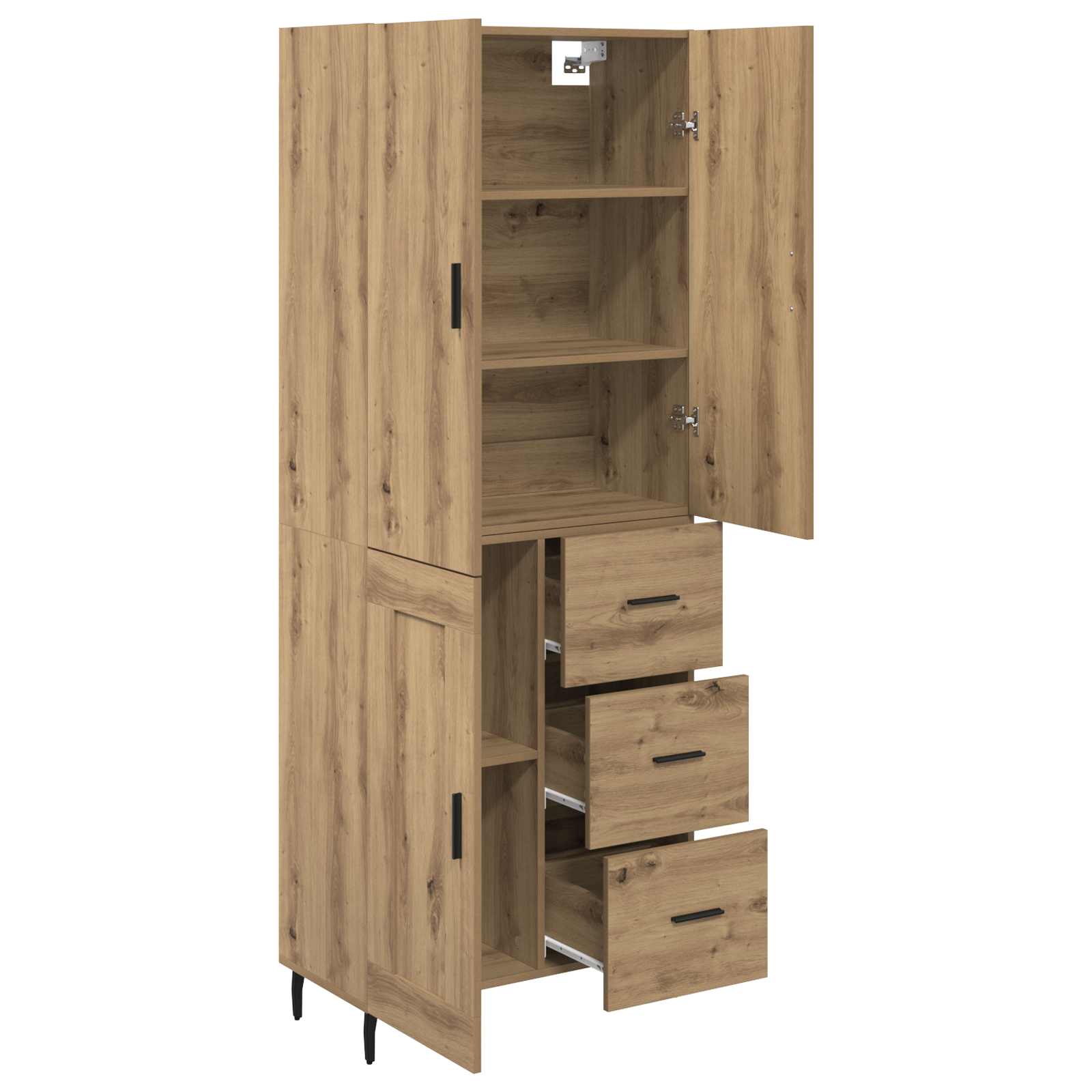 Highboard 2 pcs Artisan-Eiche 69,5 x 34 x 180 cm Holzwerkstoff