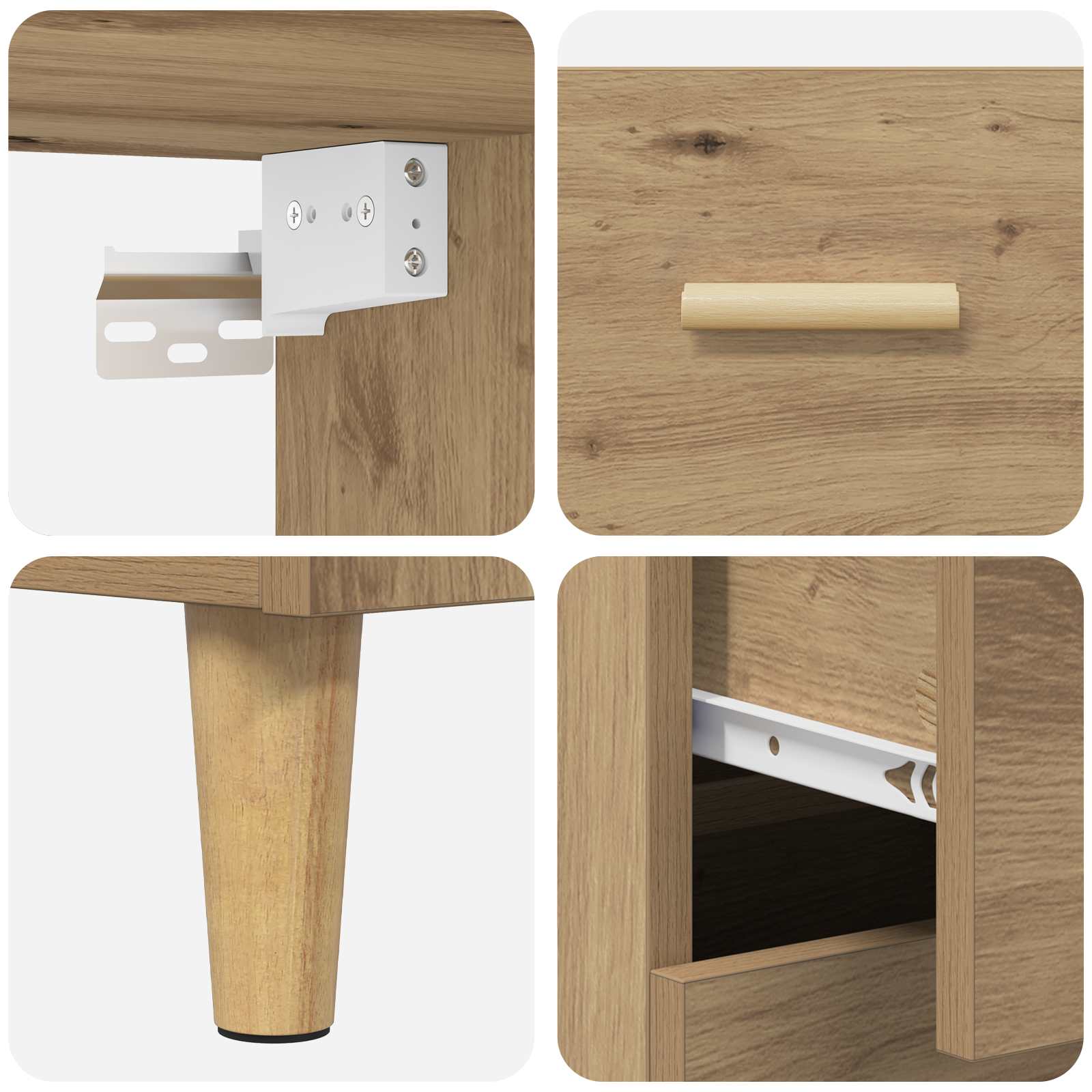 Highboard Artisan-Eiche 69,5 x 32,5 x 180 cm Holzwerkstoff