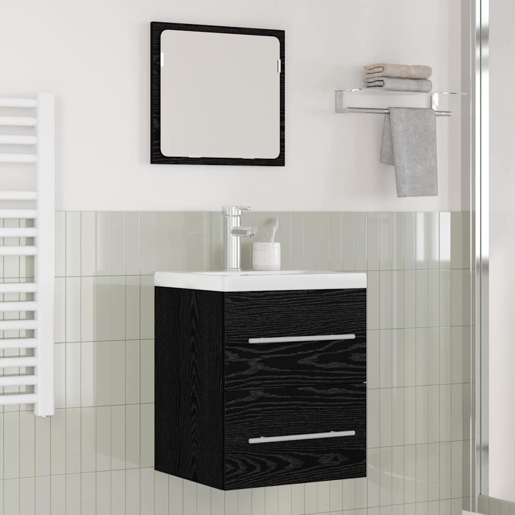 Waschbeckenschrank mit Schubladen Schwarz 42 x 39 x 52 cm