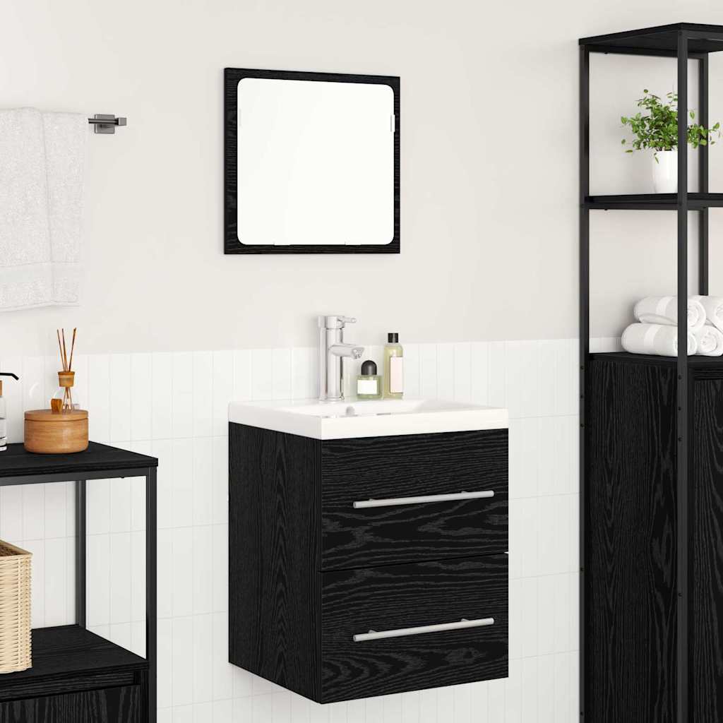 Waschbeckenschrank mit Schubladen Schwarz 42 x 39 x 52 cm