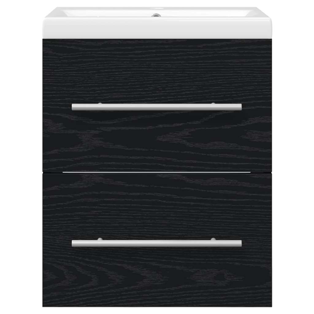 Waschbeckenschrank mit Schubladen Schwarz 42 x 39 x 52 cm