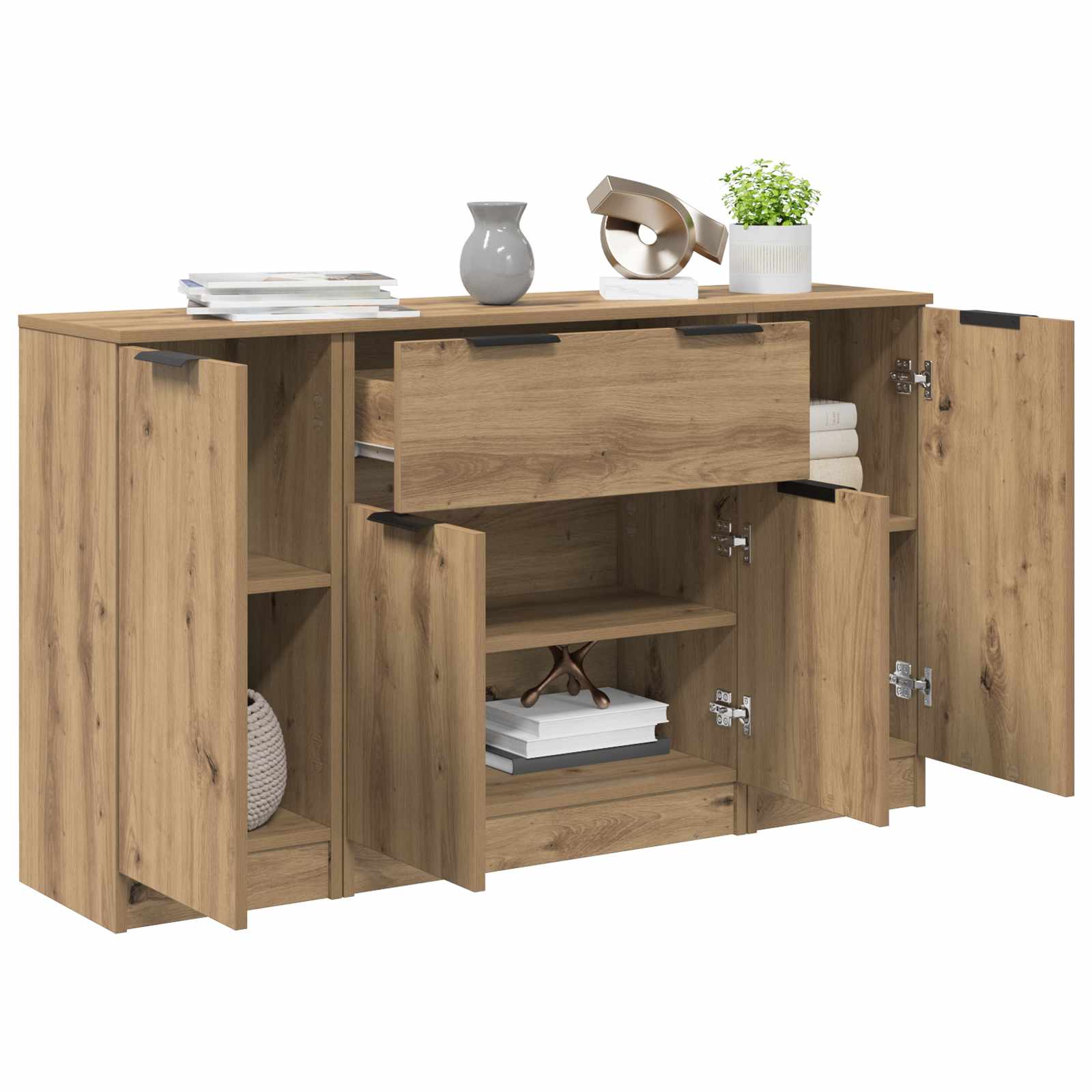 Sideboard 3 stk. Artisan-Eiche 120 x 30 x 70 cm Holzwerkstoff