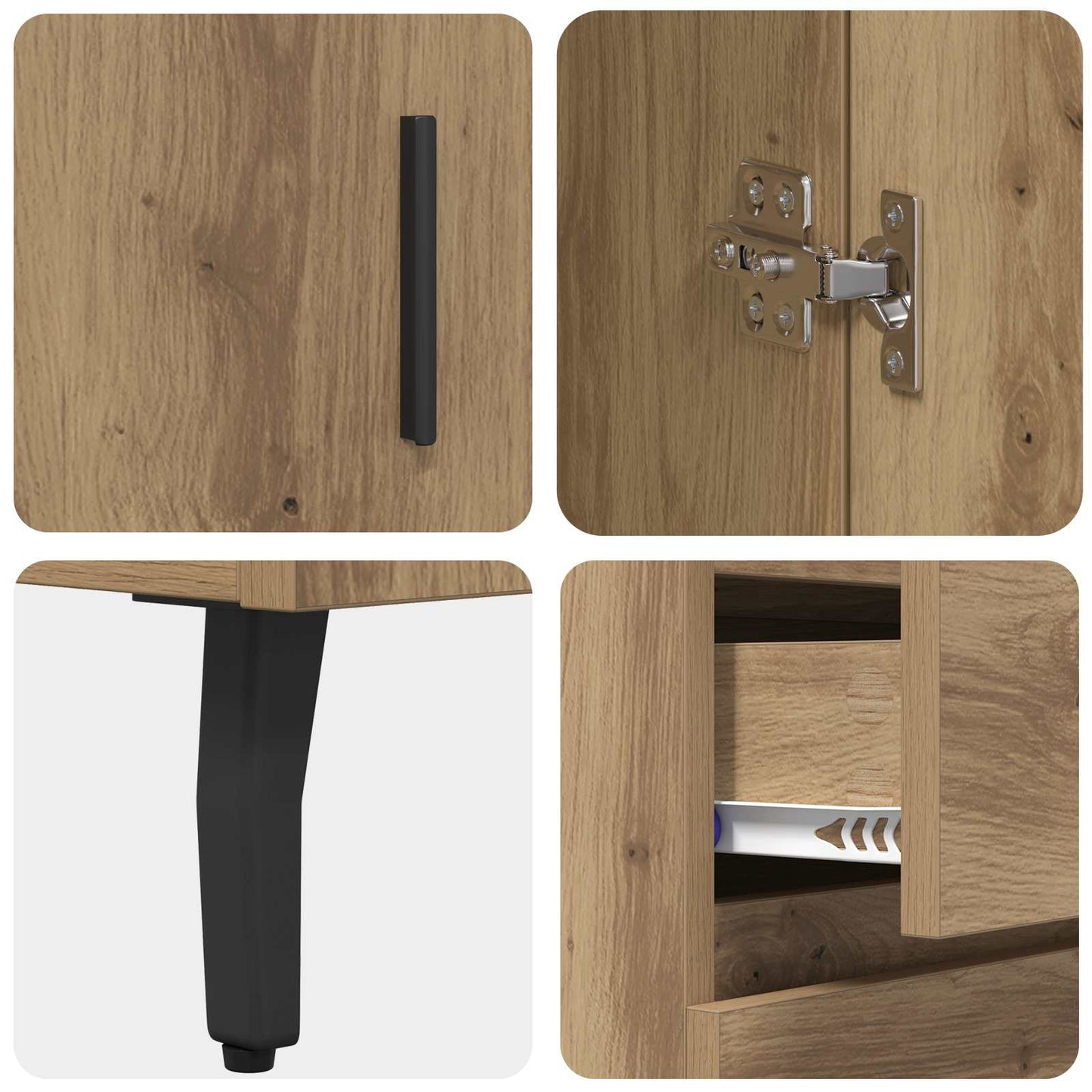 Highboard 2 pcs Artisan-Eiche 69,5 x 34 x 180 cm Holzwerkstoff