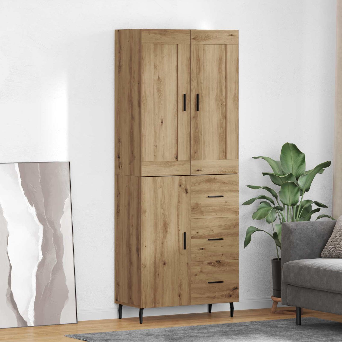 Highboard 2 pcs Artisan-Eiche 69,5 x 34 x 180 cm Holzwerkstoff