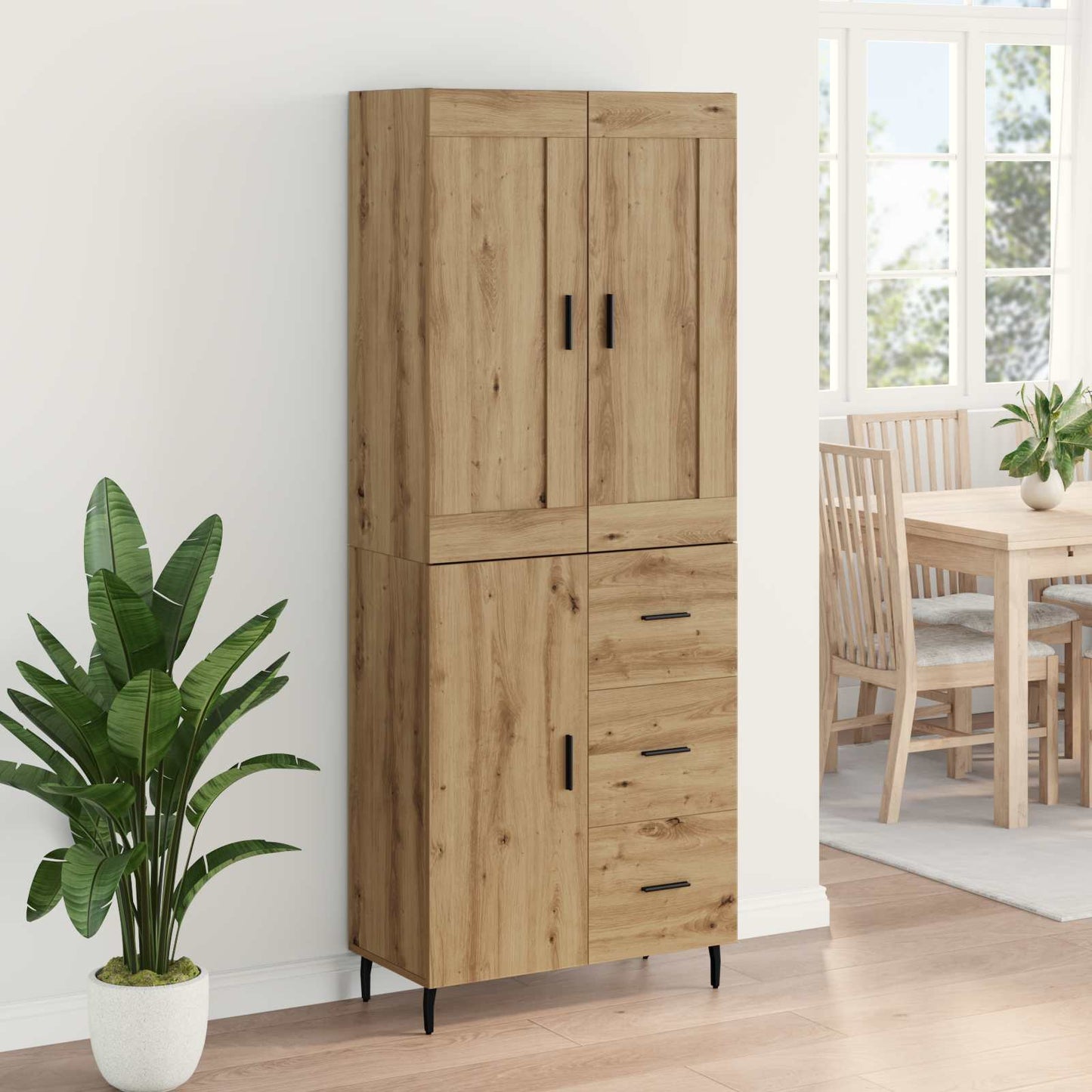 Highboard 2 pcs Artisan-Eiche 69,5 x 34 x 180 cm Holzwerkstoff