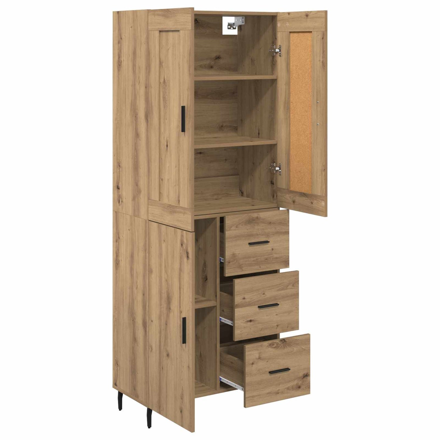 Highboard 2 pcs Artisan-Eiche 69,5 x 34 x 180 cm Holzwerkstoff
