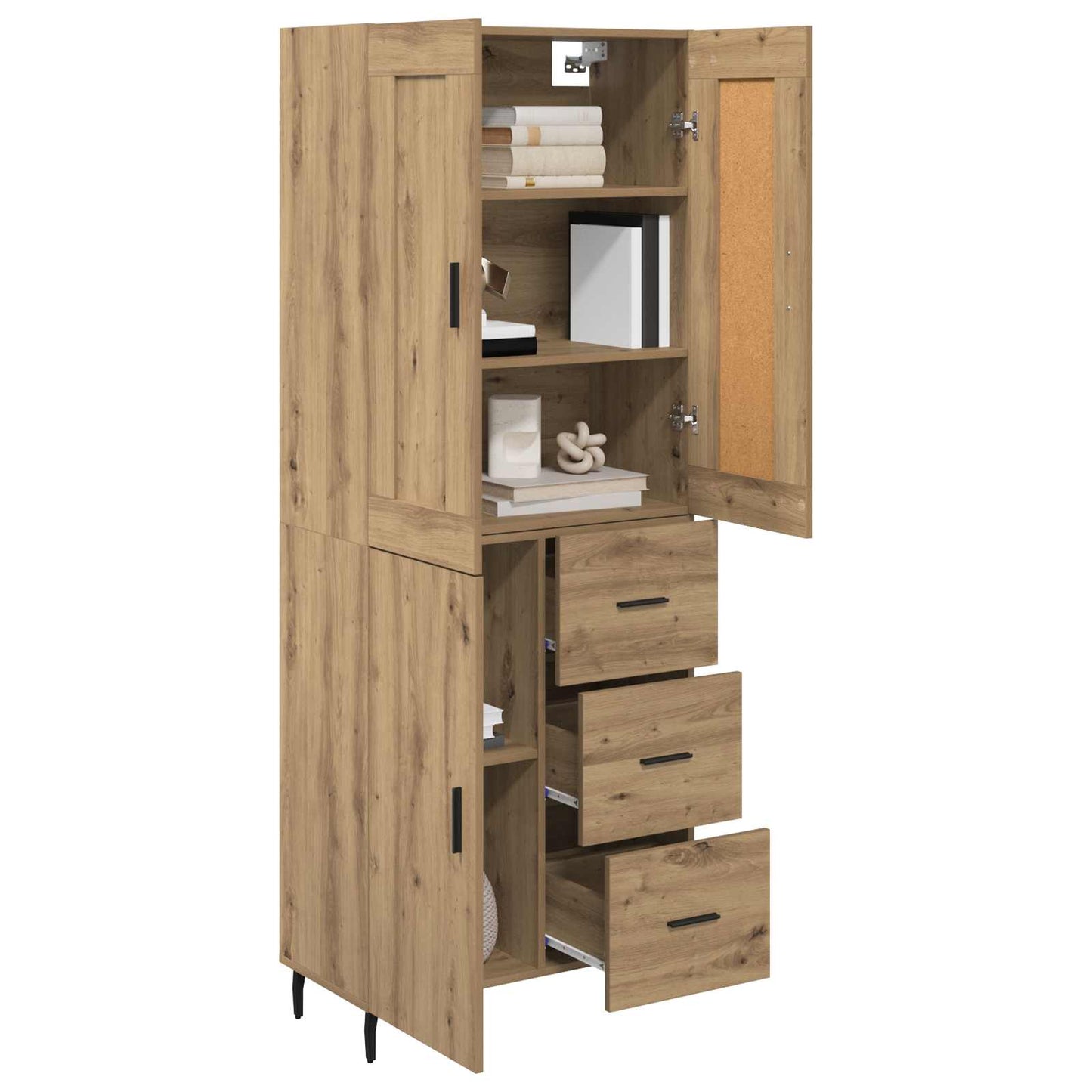 Highboard 2 pcs Artisan-Eiche 69,5 x 34 x 180 cm Holzwerkstoff