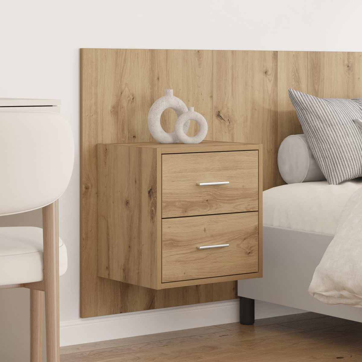 Kopfteil mit Schrank 3 stk. Artisan-Eiche Holzwerkstoff