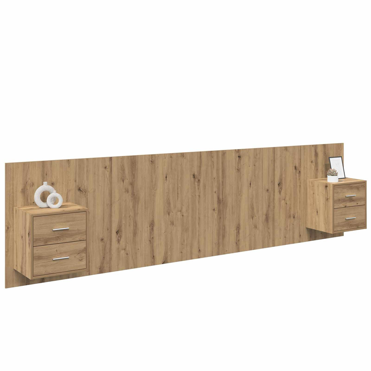 Kopfteil mit Schrank 3 stk. Artisan-Eiche Holzwerkstoff