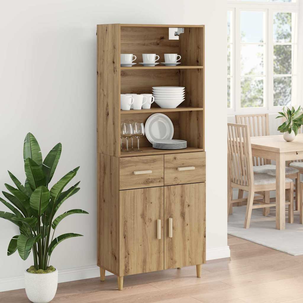 Highboard Artisan-Eiche 69,5 x 34 x 180 cm Holzwerkstoff