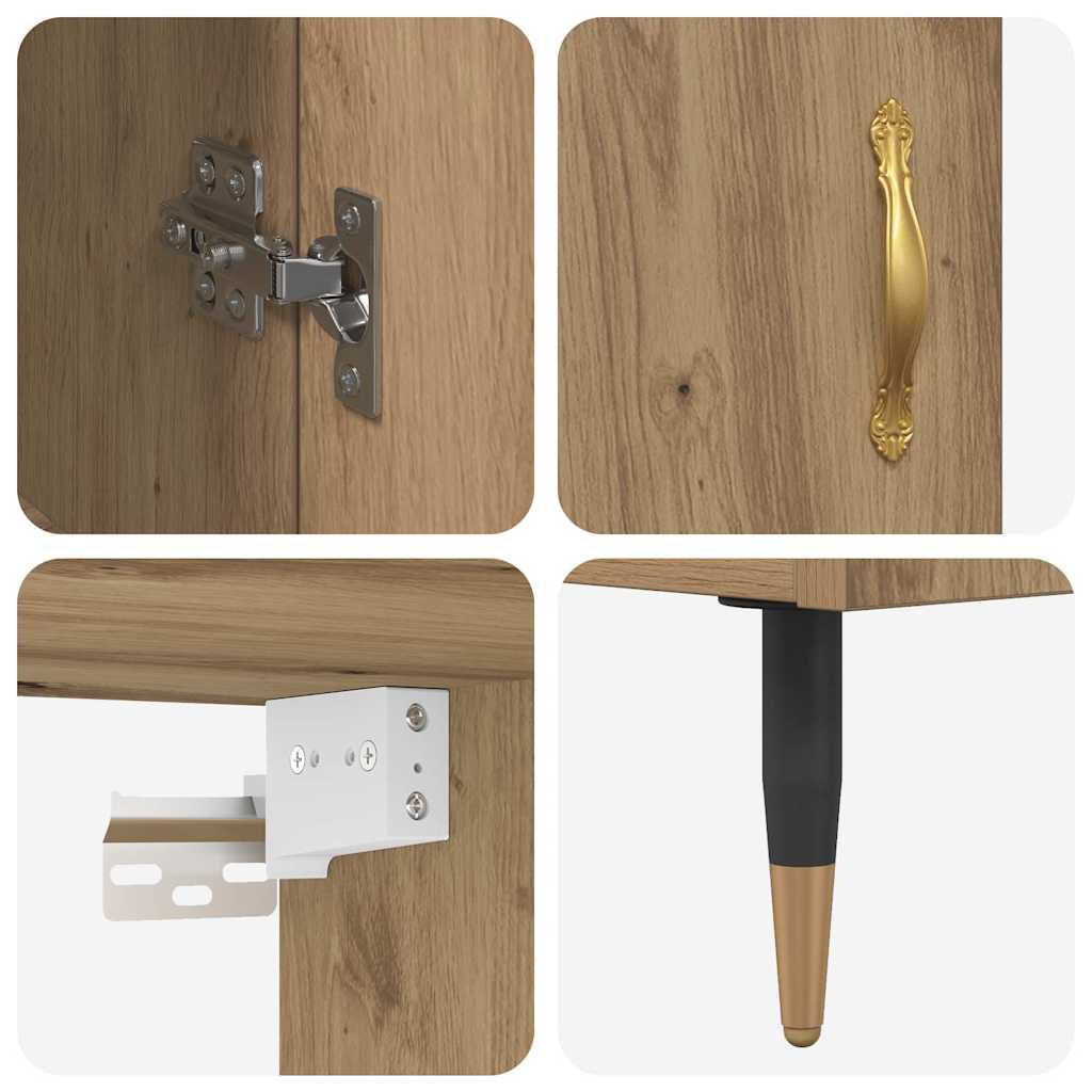 Highboard 2 stk. Artisan-Eiche 69,5 x 34 x 180 cm Holzwerkstoff