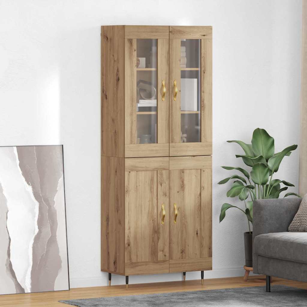 Highboard 2 stk. Artisan-Eiche 69,5 x 34 x 180 cm Holzwerkstoff