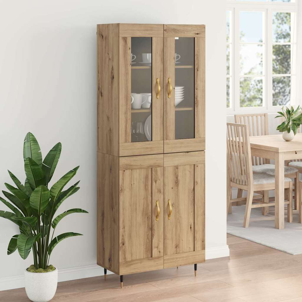 Highboard 2 stk. Artisan-Eiche 69,5 x 34 x 180 cm Holzwerkstoff