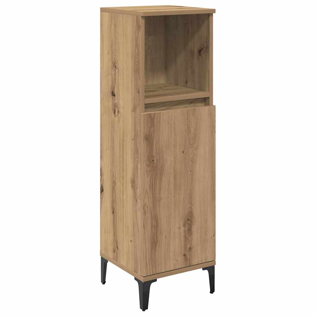 Badezimmermöbel-Set 3 stk. Artisan-Eiche 30 x 30 x 190 cm