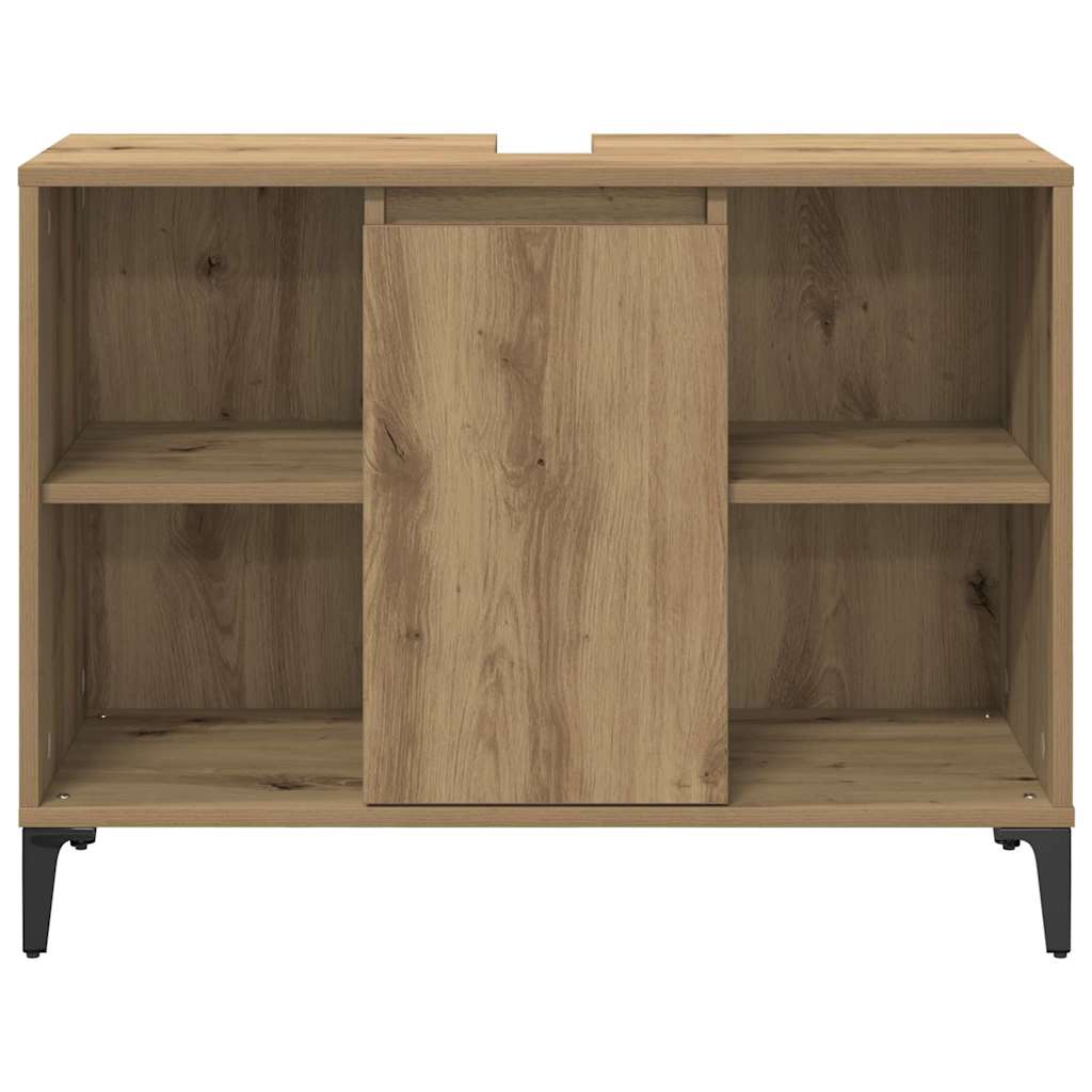 Badezimmermöbel-Set 3 stk. Artisan-Eiche 30 x 30 x 190 cm