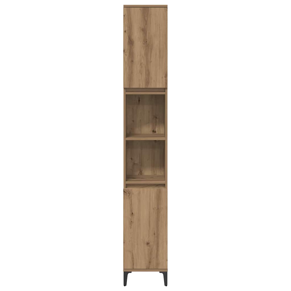 Badezimmermöbel-Set 3 stk. Artisan-Eiche 30 x 30 x 190 cm