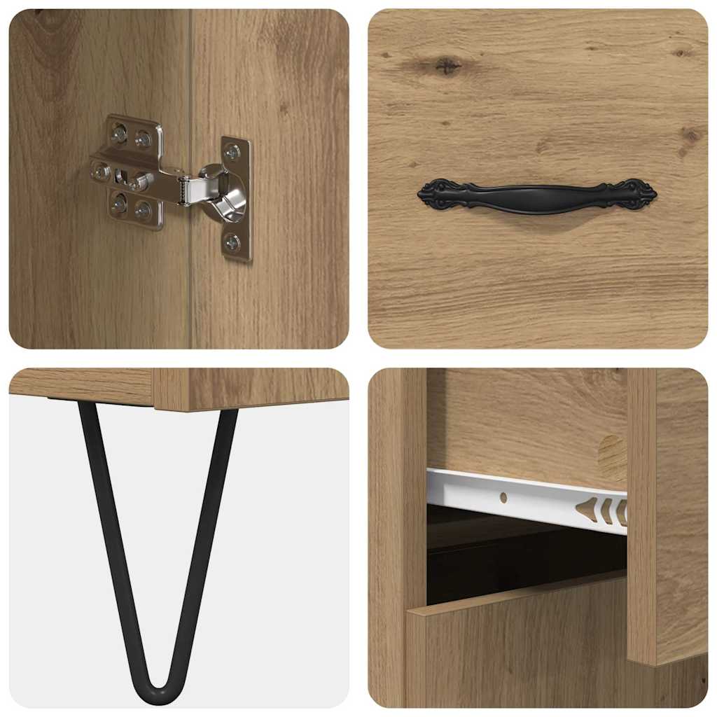 Highboard 2 stk. Artisan-Eiche 69,5 x 34 x 180 cm