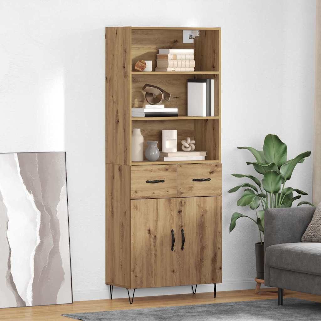 Highboard 2 stk. Artisan-Eiche 69,5 x 34 x 180 cm