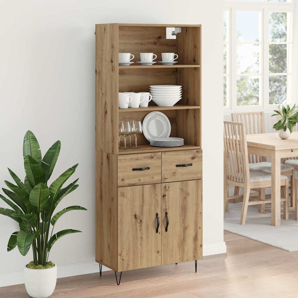 Highboard 2 pcs Artisan-Eiche 69,5 x 34 x 180 cm Holzwerkstoff