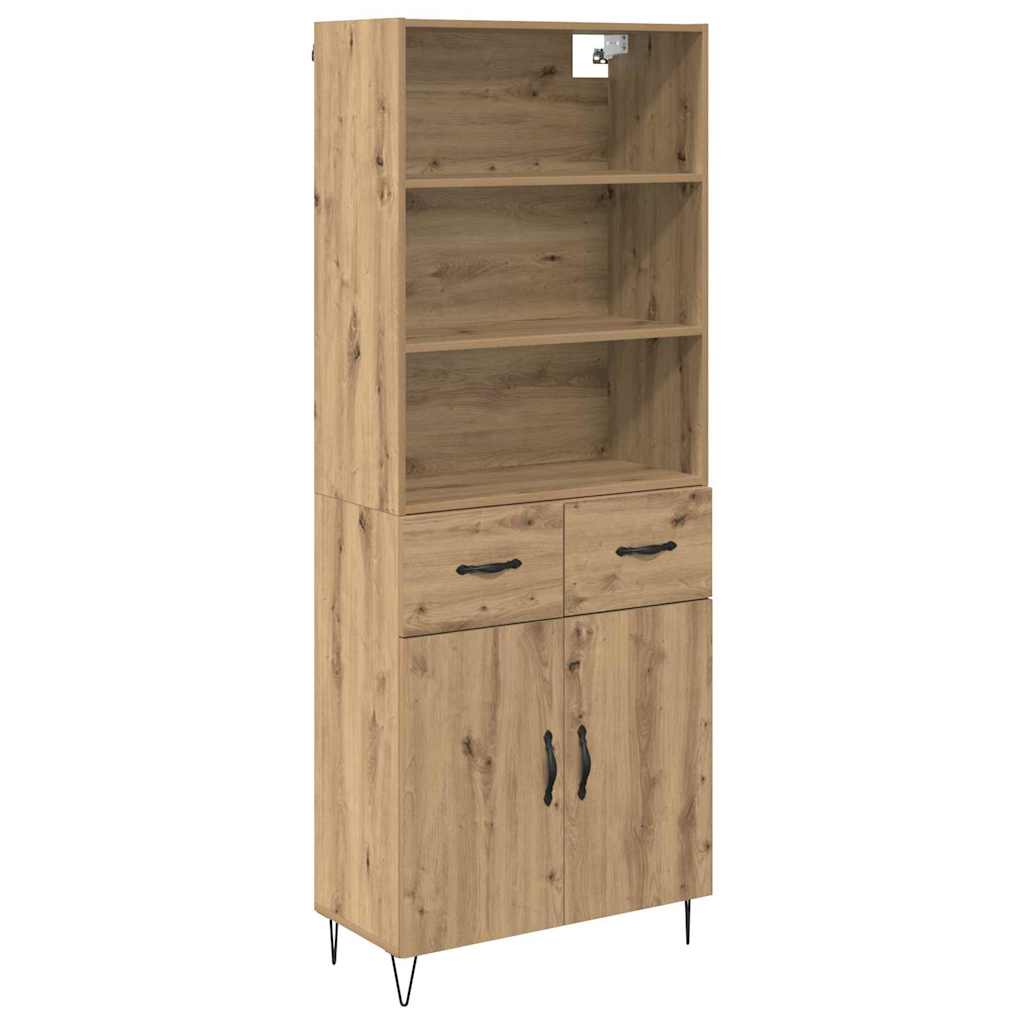 Highboard 2 stk. Artisan-Eiche 69,5 x 34 x 180 cm