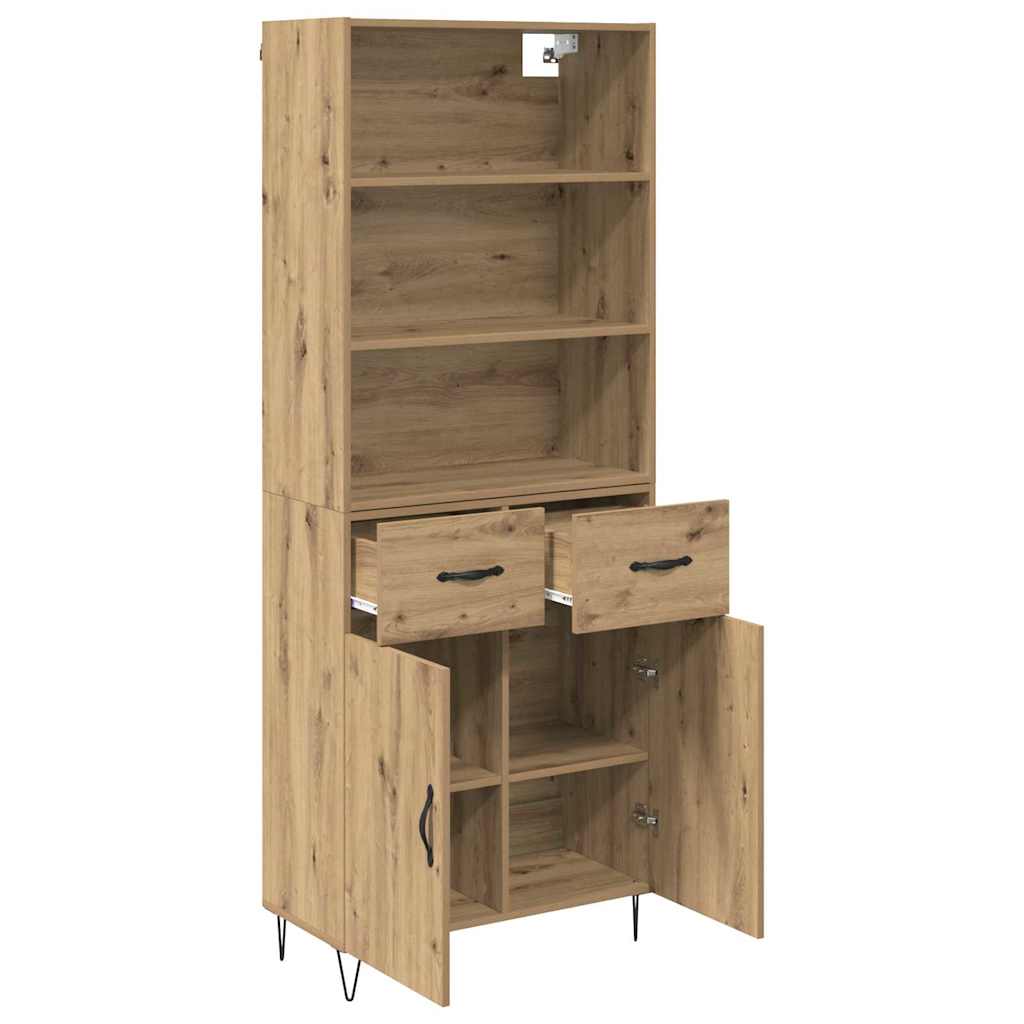 Highboard 2 stk. Artisan-Eiche 69,5 x 34 x 180 cm