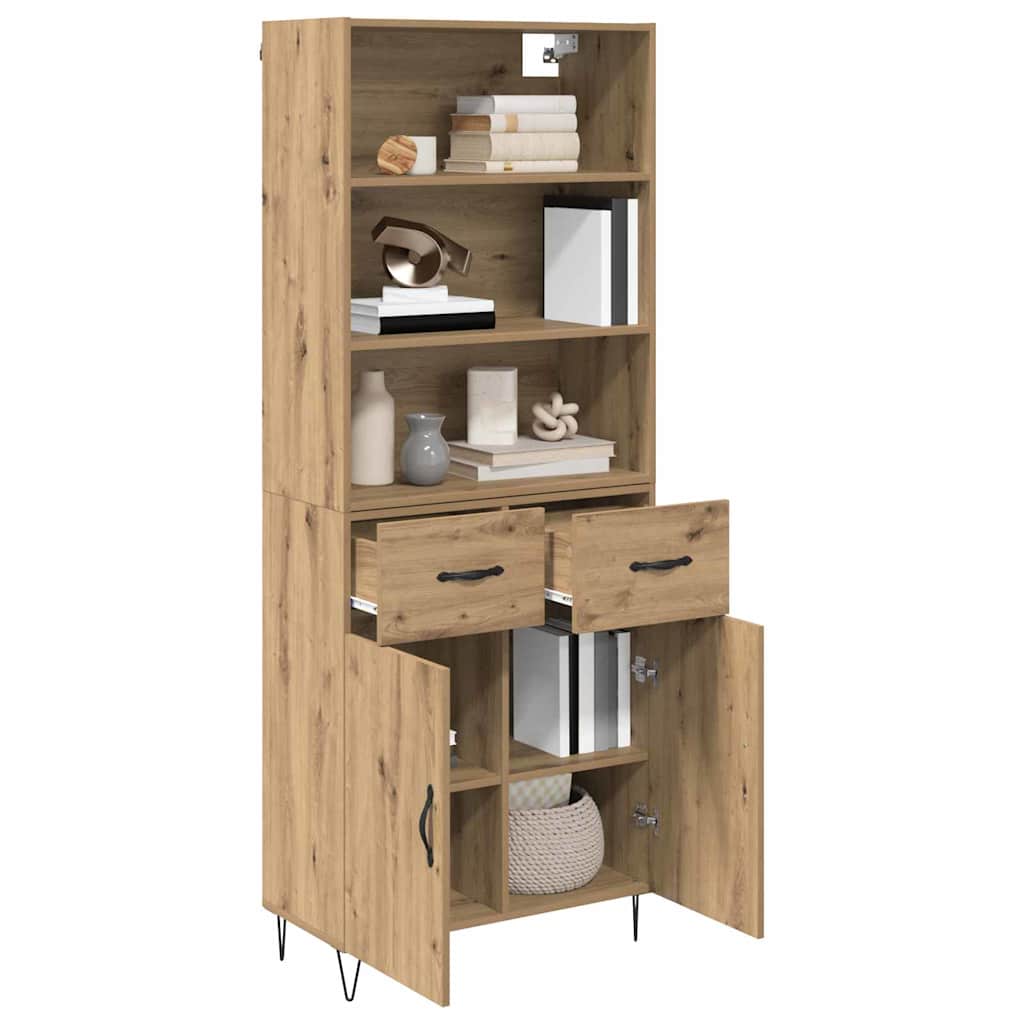 Highboard 2 stk. Artisan-Eiche 69,5 x 34 x 180 cm