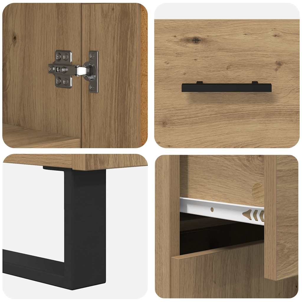 Highboard 2 pcs Artisan-Eiche 69,5 x 34 x 180 cm Holzwerkstoff