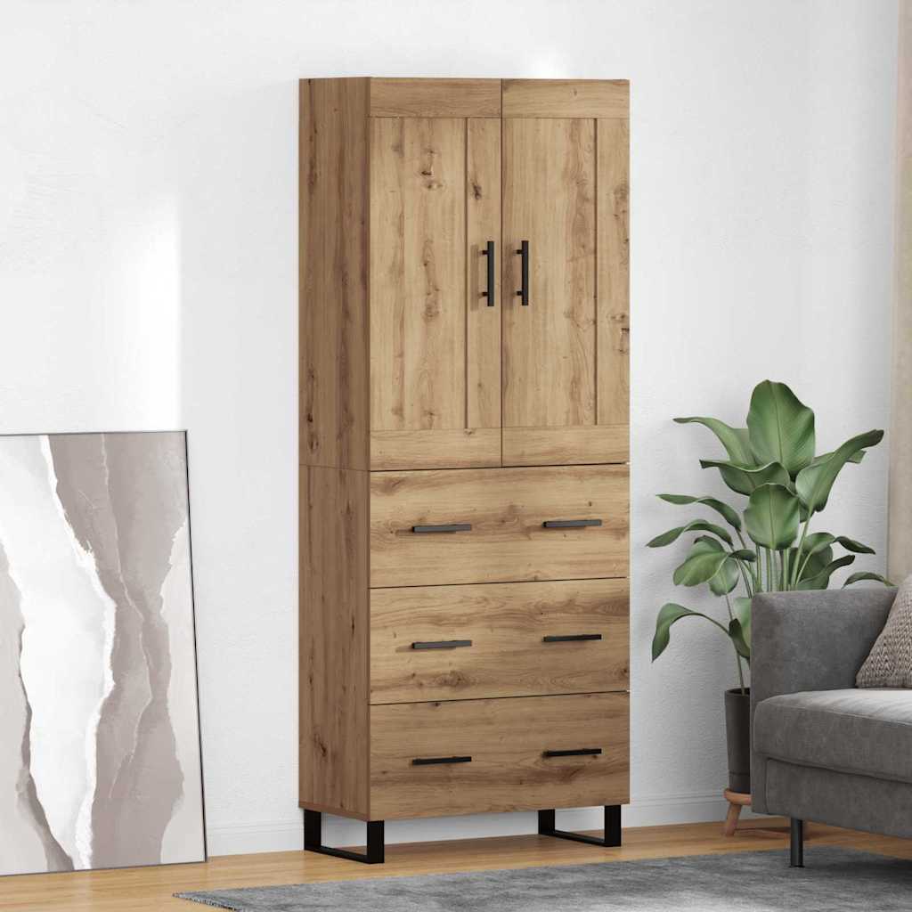 Highboard 2 pcs Artisan-Eiche 69,5 x 34 x 180 cm Holzwerkstoff