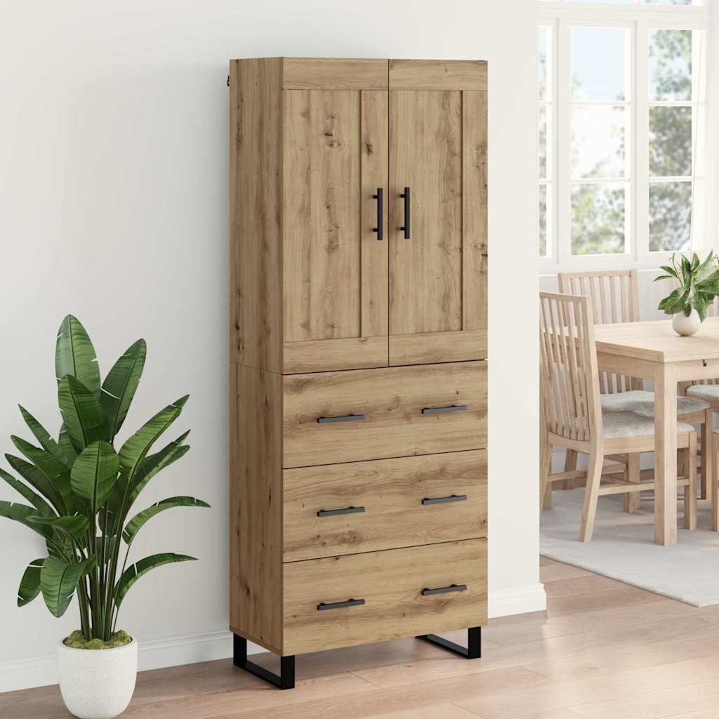 Highboard 2 pcs Artisan-Eiche 69,5 x 34 x 180 cm Holzwerkstoff