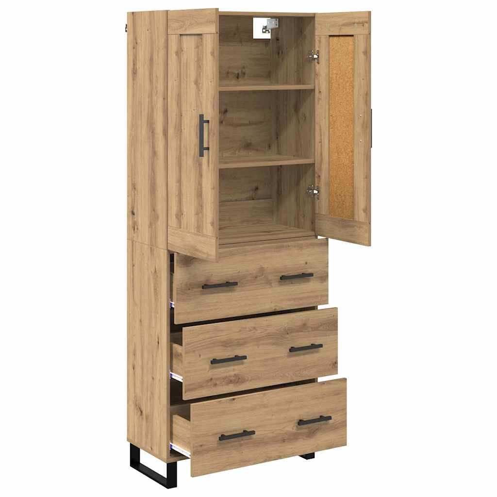 Highboard 2 pcs Artisan-Eiche 69,5 x 34 x 180 cm Holzwerkstoff