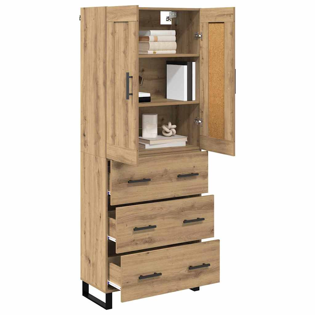 Highboard 2 pcs Artisan-Eiche 69,5 x 34 x 180 cm Holzwerkstoff