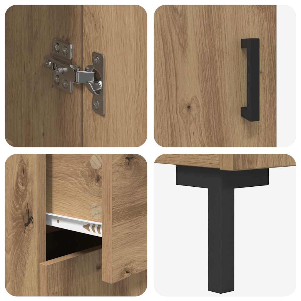 Highboard 2 stk. Artisan-Eiche 69,5 x 34 x 180 cm Holzwerkstoff