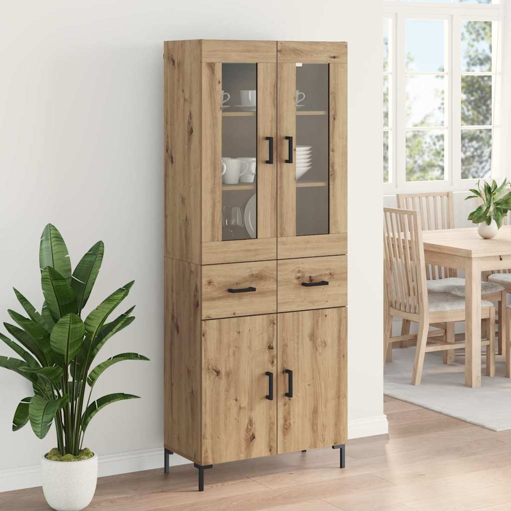 Highboard 2 stk. Artisan-Eiche 69,5 x 34 x 180 cm Holzwerkstoff