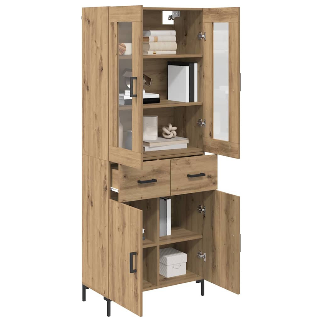 Highboard 2 stk. Artisan-Eiche 69,5 x 34 x 180 cm Holzwerkstoff