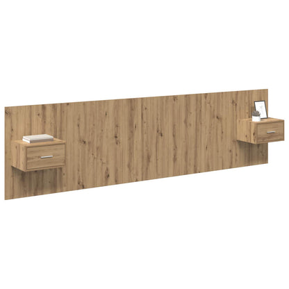 Kopfteil mit Schrank 3 stk. Artisan-Eiche Holzwerkstoff