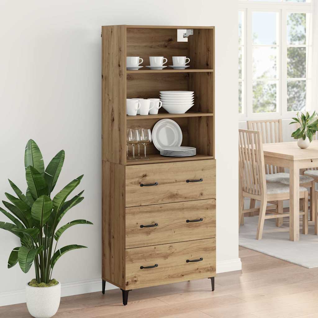 Highboard Artisan-Eiche 69,5 x 34 x 180 cm Holzwerkstoff