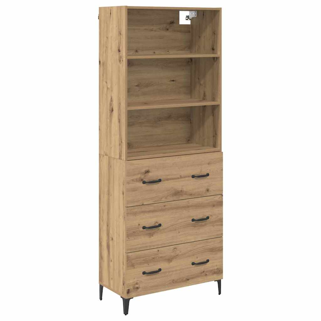 Highboard Artisan-Eiche 69,5 x 34 x 180 cm Holzwerkstoff