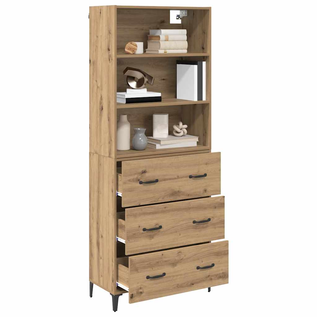 Highboard Artisan-Eiche 69,5 x 34 x 180 cm Holzwerkstoff