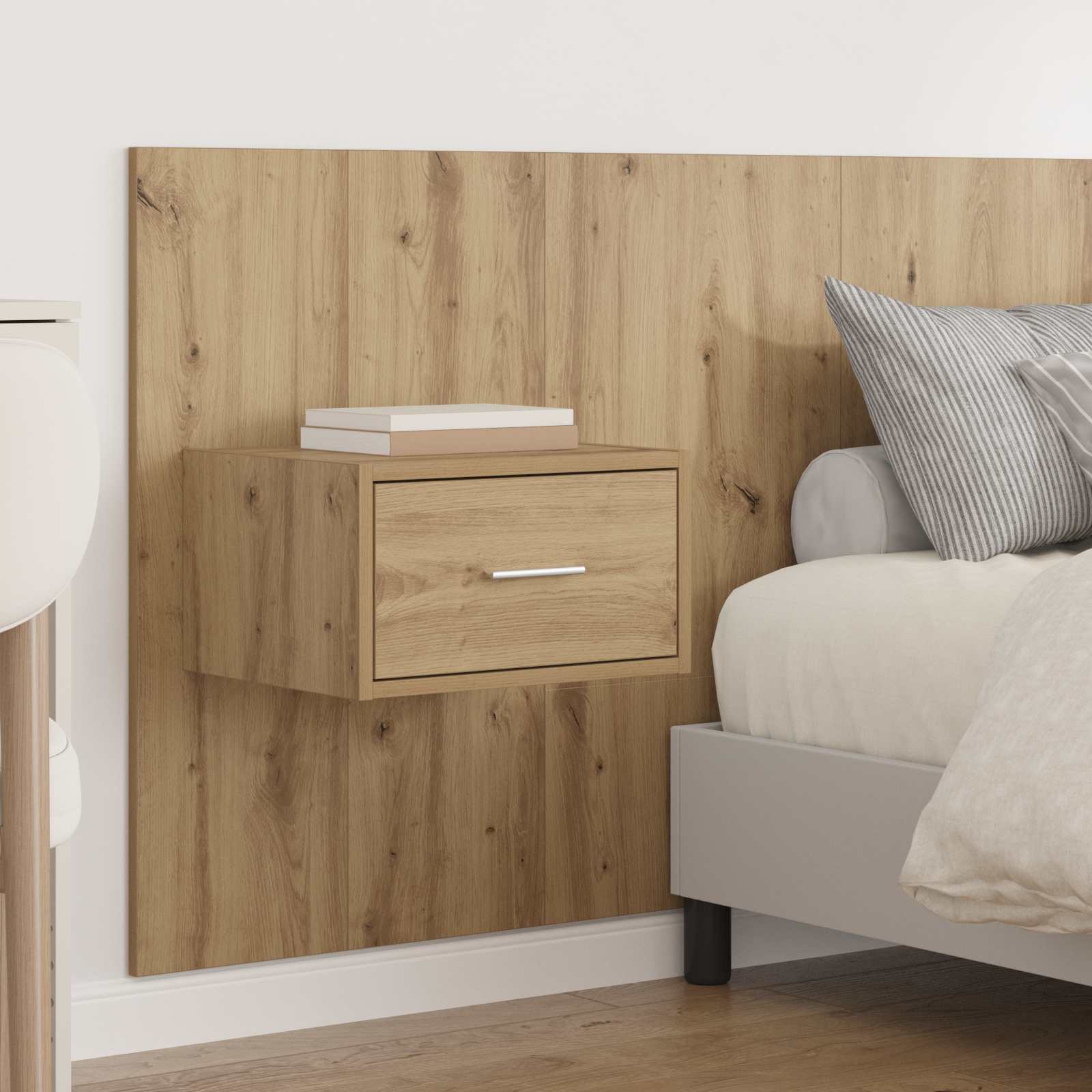 Kopfteil mit Schrank 3 stk. Artisan-Eiche Holzwerkstoff