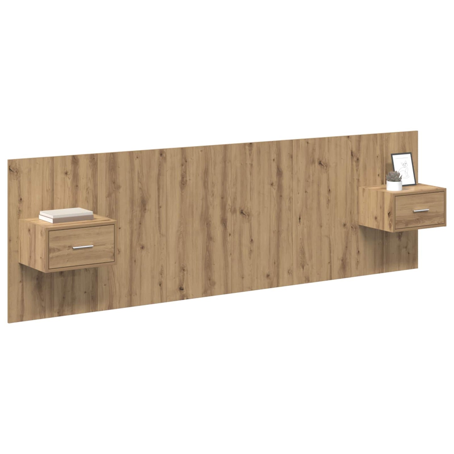 Kopfteil mit Schrank 3 stk. Artisan-Eiche Holzwerkstoff