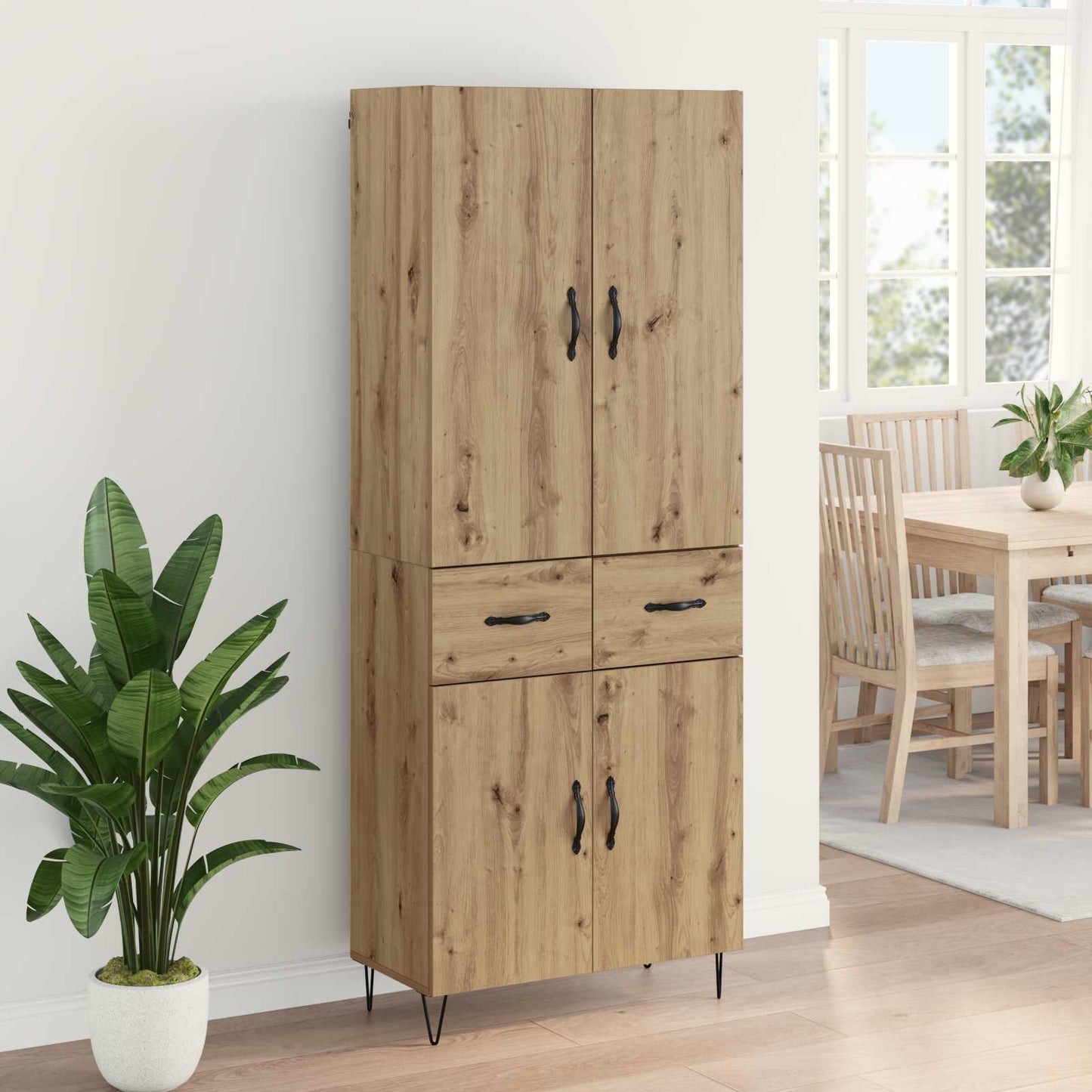 Highboard 2 stk. Artisan-Eiche 69,5 x 34 x 180 cm Holzwerkstoff