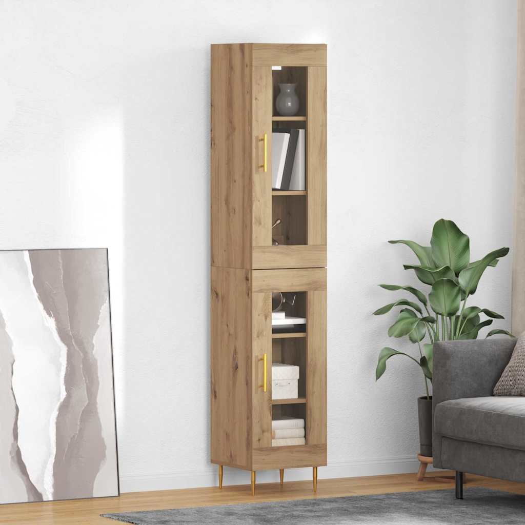 Highboard 2 stk. Artisan-Eiche 34,5 x 34 x 180 cm Holzwerkstoff